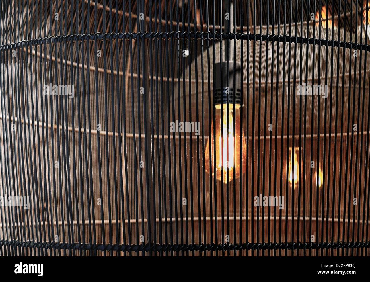 Luci accese all'interno di un paralume Foto Stock