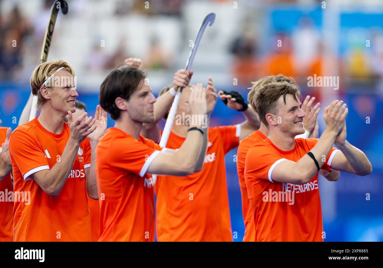 PARIGI - i Paesi Bassi vincono i quarti di finale di hockey tra Paesi Bassi e Australia per i Giochi Olimpici. ANP IRIS VAN DEN BROEK Foto Stock