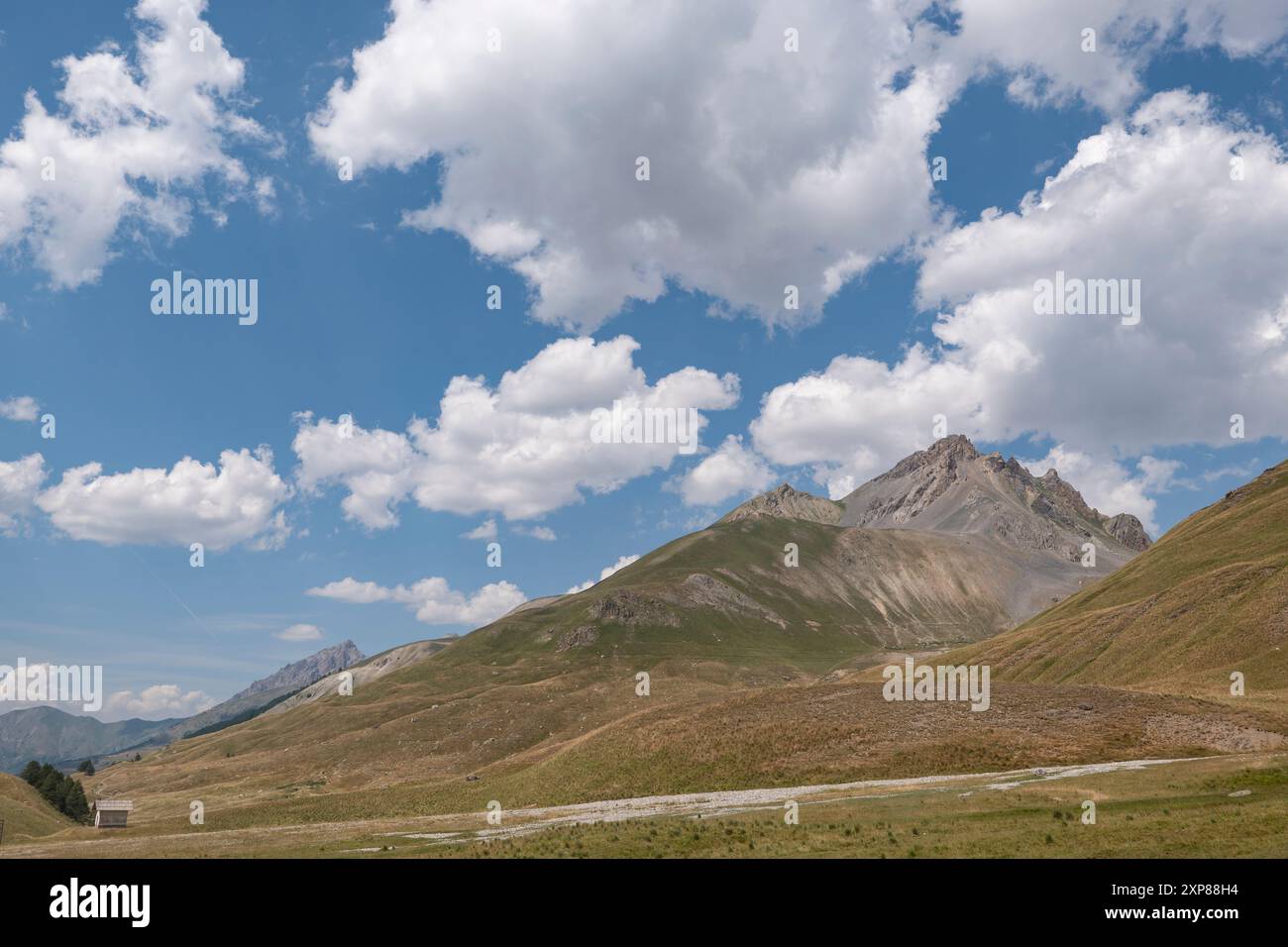 Vista delle montagne della valle di Oronaye in Francia Foto Stock