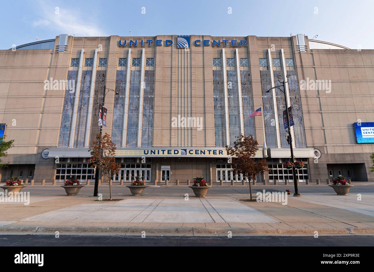L'Uniter Center di Chicago, Illinois. Sede della Convention delle nazioni democratiche. Foto Stock