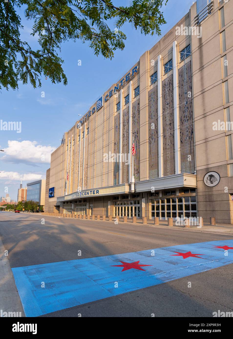 L'Uniter Center di Chicago, Illinois. Sede della Convention delle nazioni democratiche. Foto Stock