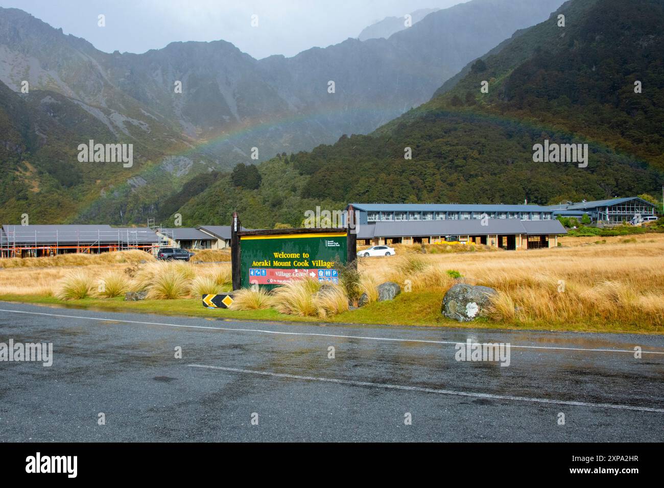 Aoraki Mount Cook Village - nuova Zelanda Foto Stock