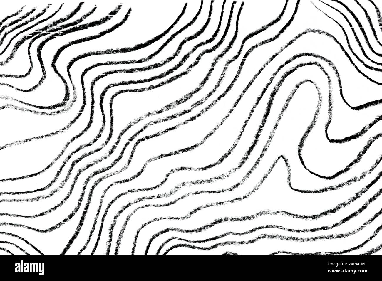 Uno schizzo a matita nera con linee ondulate Foto Stock