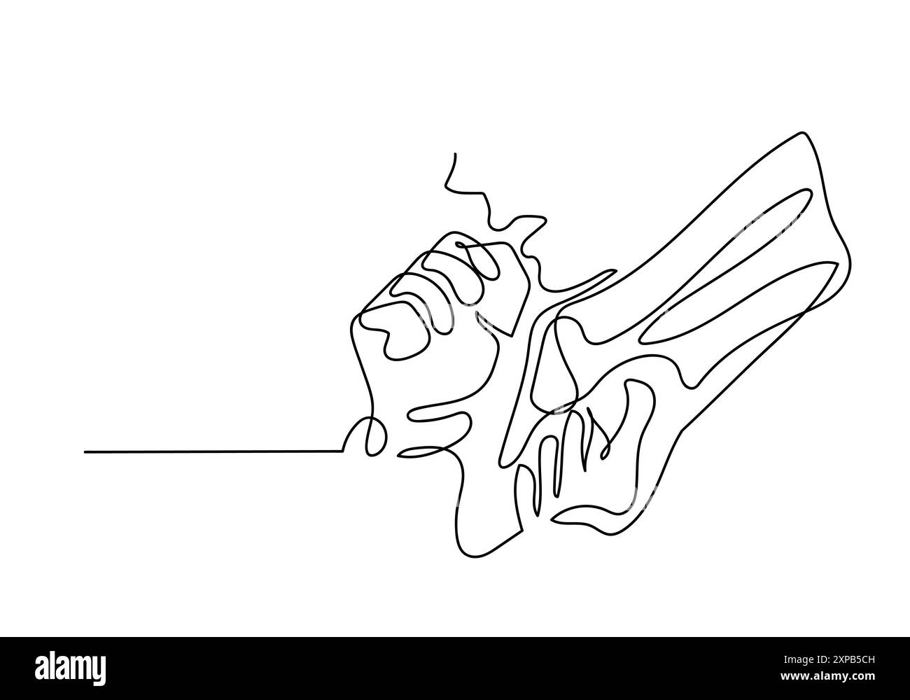 Una linea continua di una linea continua di Coronavirus COVID- Foto Stock