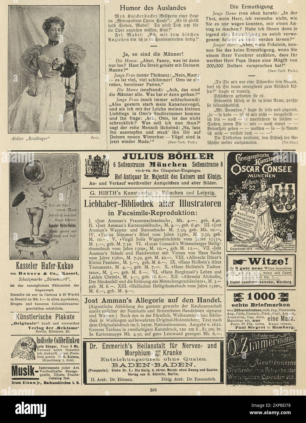 Pubblicità d'epoca, illustrazione d'epoca, Art Nouveau, Jugendstil , tedesco, anni '1890, diciannovesimo secolo Foto Stock