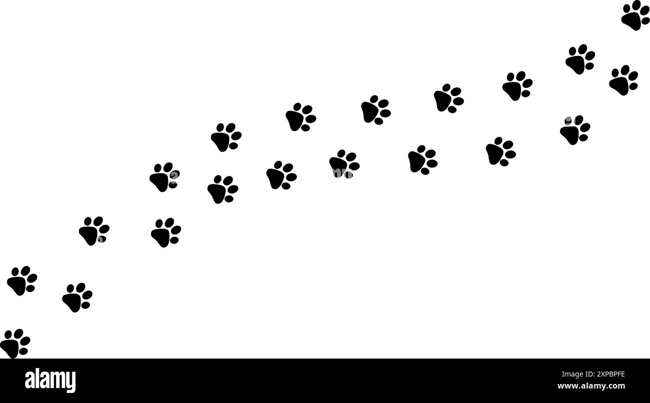 Carina strada con stampa zampa di gatto. Vettore Illustrazione Vettoriale