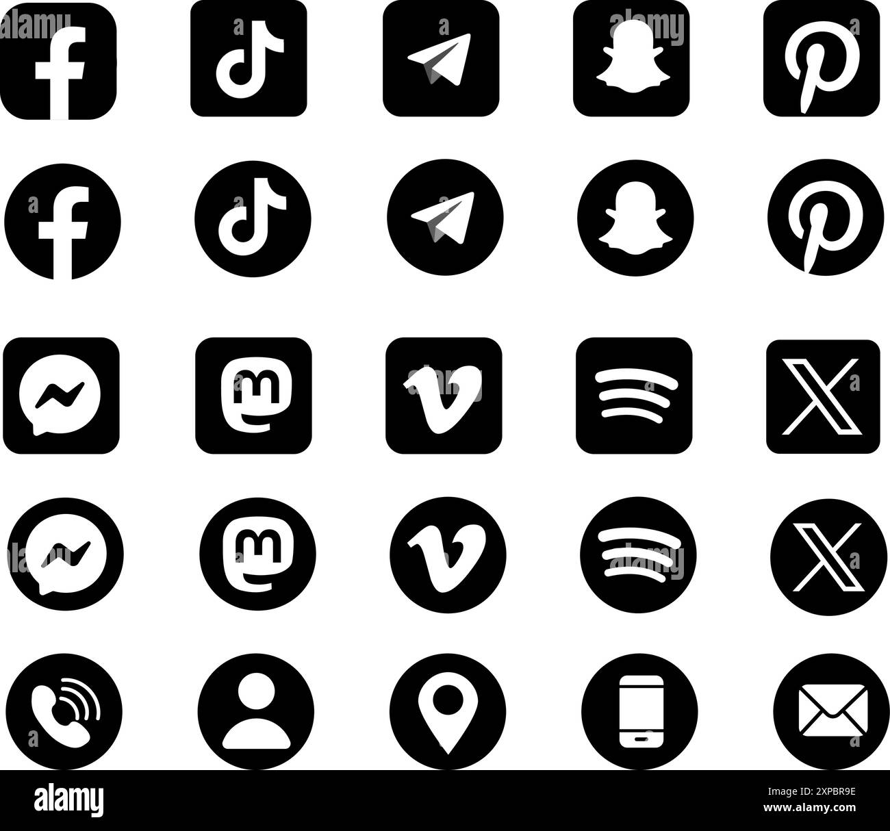 icone dei social media. logo social media , facebook, instagram, youtube, whatsapp, tiktok, icona. Illustrazione Vettoriale