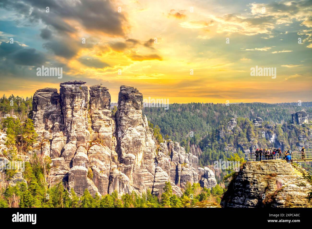 Elbsandstones, Montagne, Dresda, Germania Foto Stock