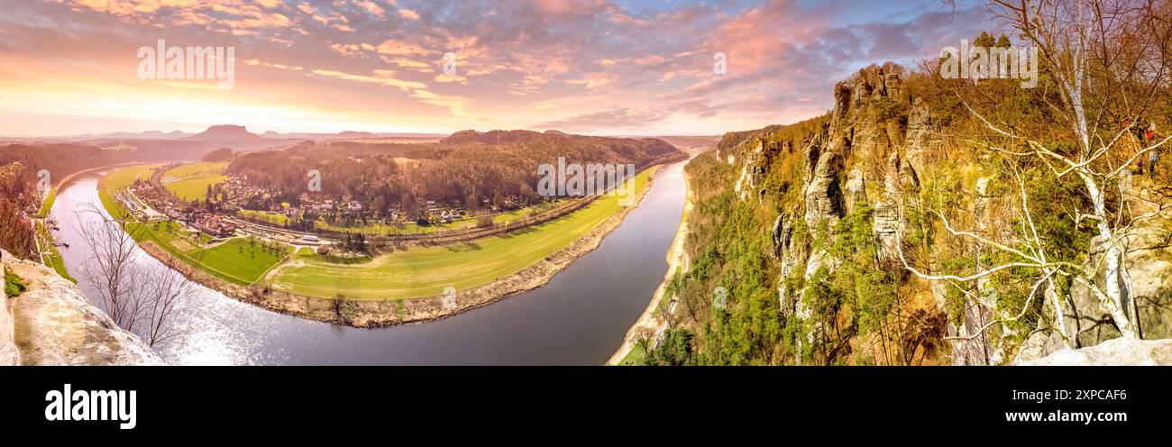 Elbsandstones, Montagne, Dresda, Germania Foto Stock