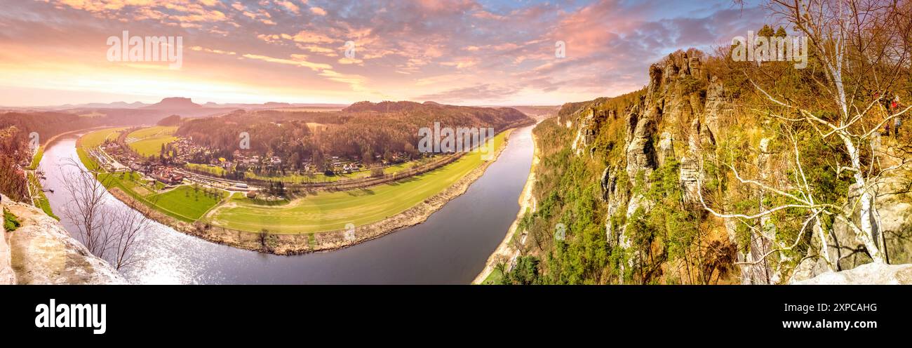 Elbsandstones, Montagne, Dresda, Germania Foto Stock