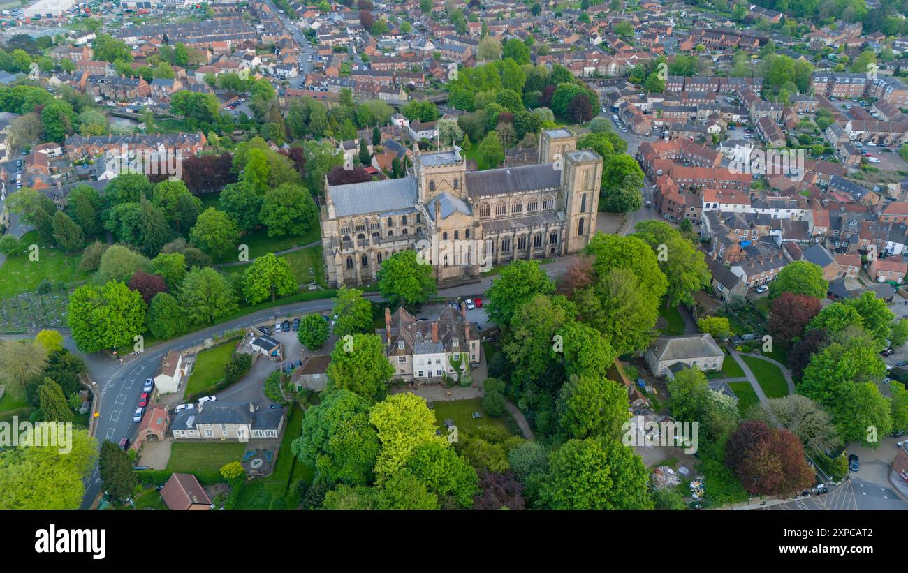 Ripon Cathedral dall'alto. Foto Stock