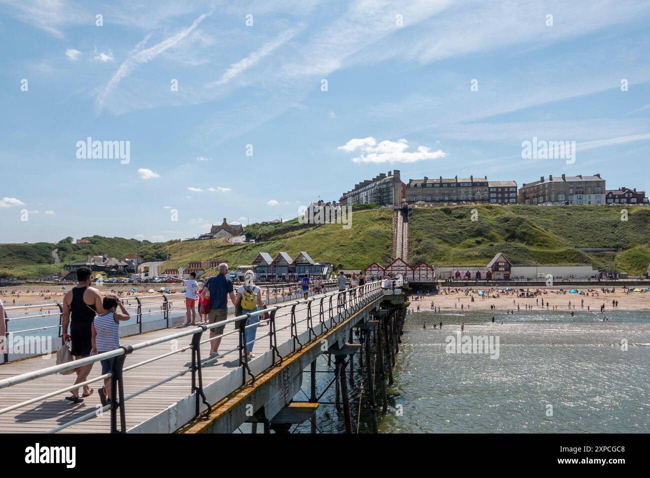 Saltburn-by-the-Sea, è una città costiera situata nella parrocchia civile di Saltburn, Marske e New Marske, nel Redcar e Cleveland, nel North Yorkshire, in Inghilterra Foto Stock