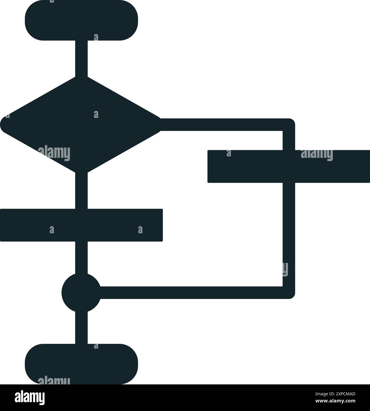 Algoritmo che genera il diagramma di flusso dei dati che rappresenta l'intelligenza artificiale Illustrazione Vettoriale