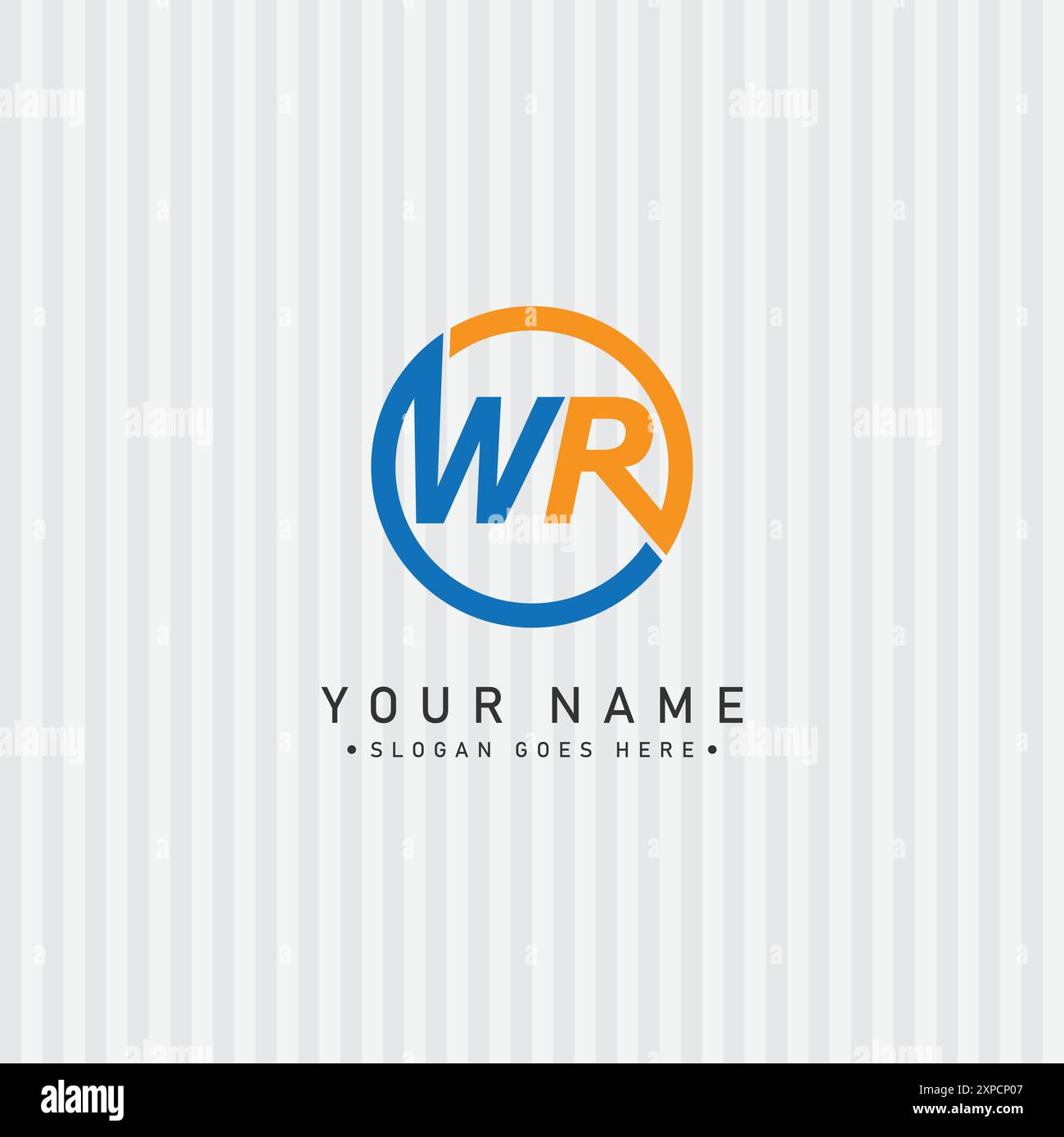 Modello vettoriale per la lettera iniziale logo WR - elegante logo monogramma per alfabeti W e R. Illustrazione Vettoriale