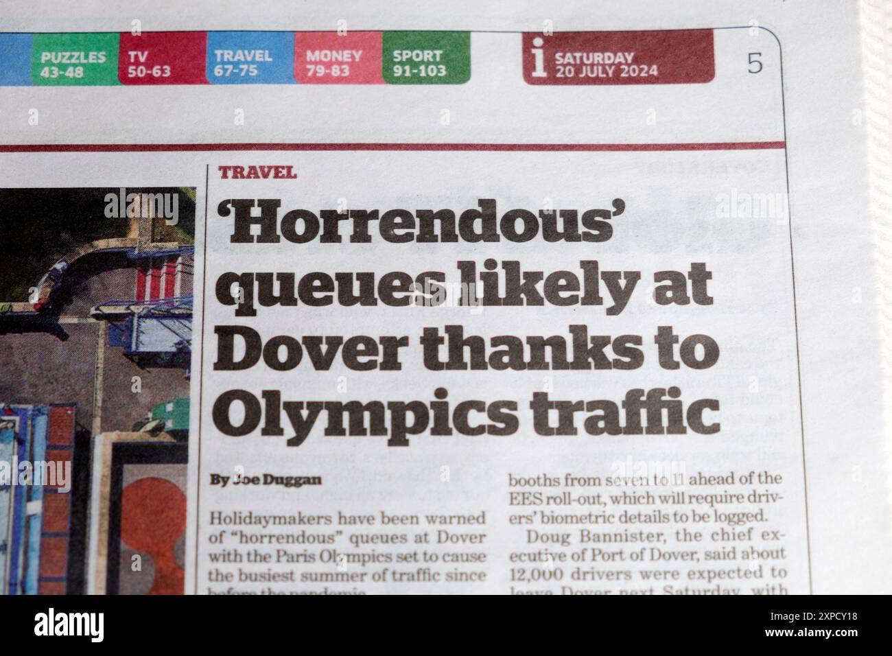"Orrenda" coda probabilmente a dover grazie al traffico delle Olimpiadi (Parigi Francia)" articolo 20 - 21 luglio 2024 Londra Inghilterra Regno Unito Foto Stock