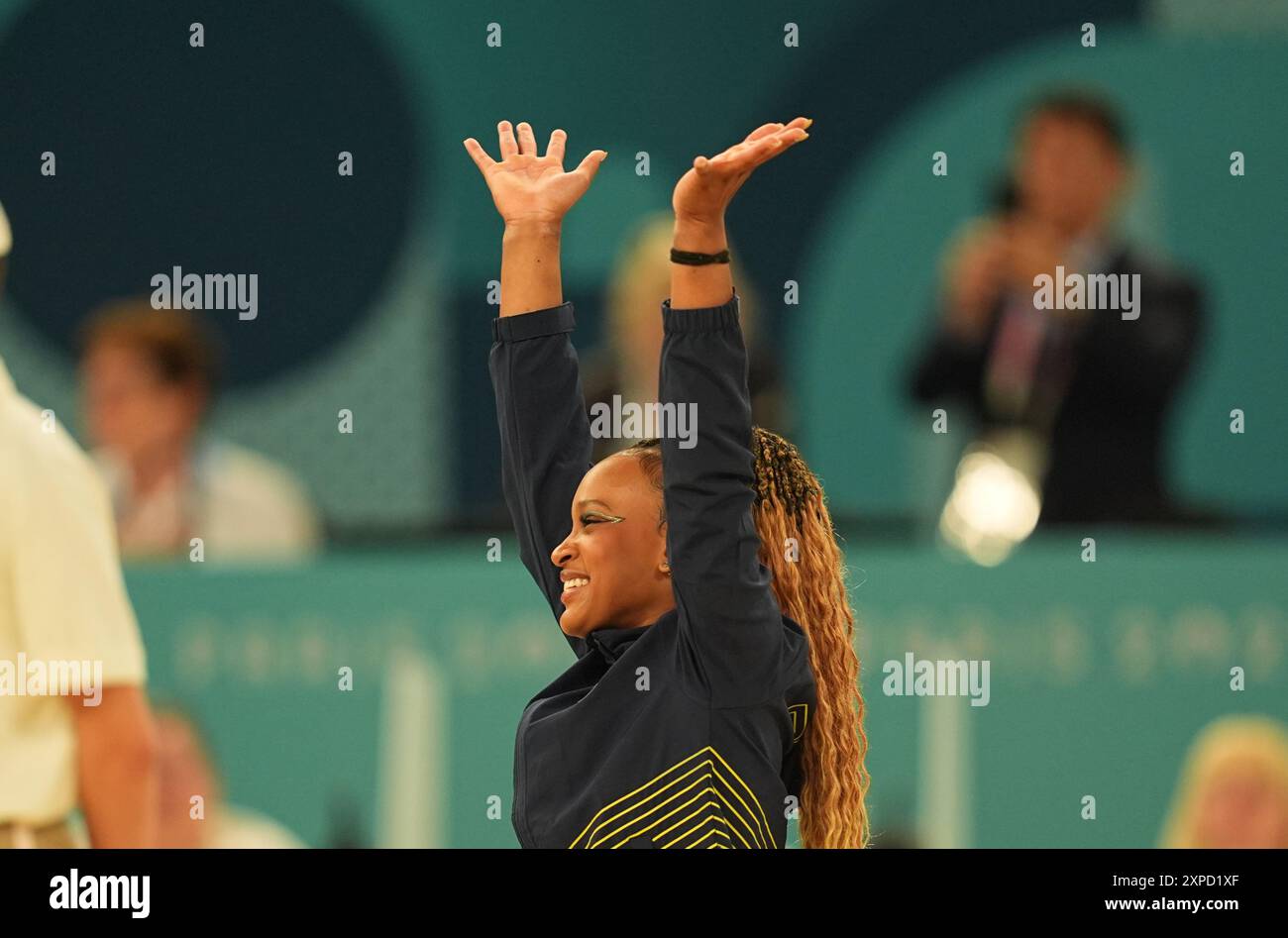 Parigi, Francia. 5 agosto 2024. Rebeca Andrade (Brasile) vince l'oro durante la finale di Floor for Women alla Bercy Arena di Parigi, Francia. Crediti: Ulrik Pedersen/Alamy Foto Stock