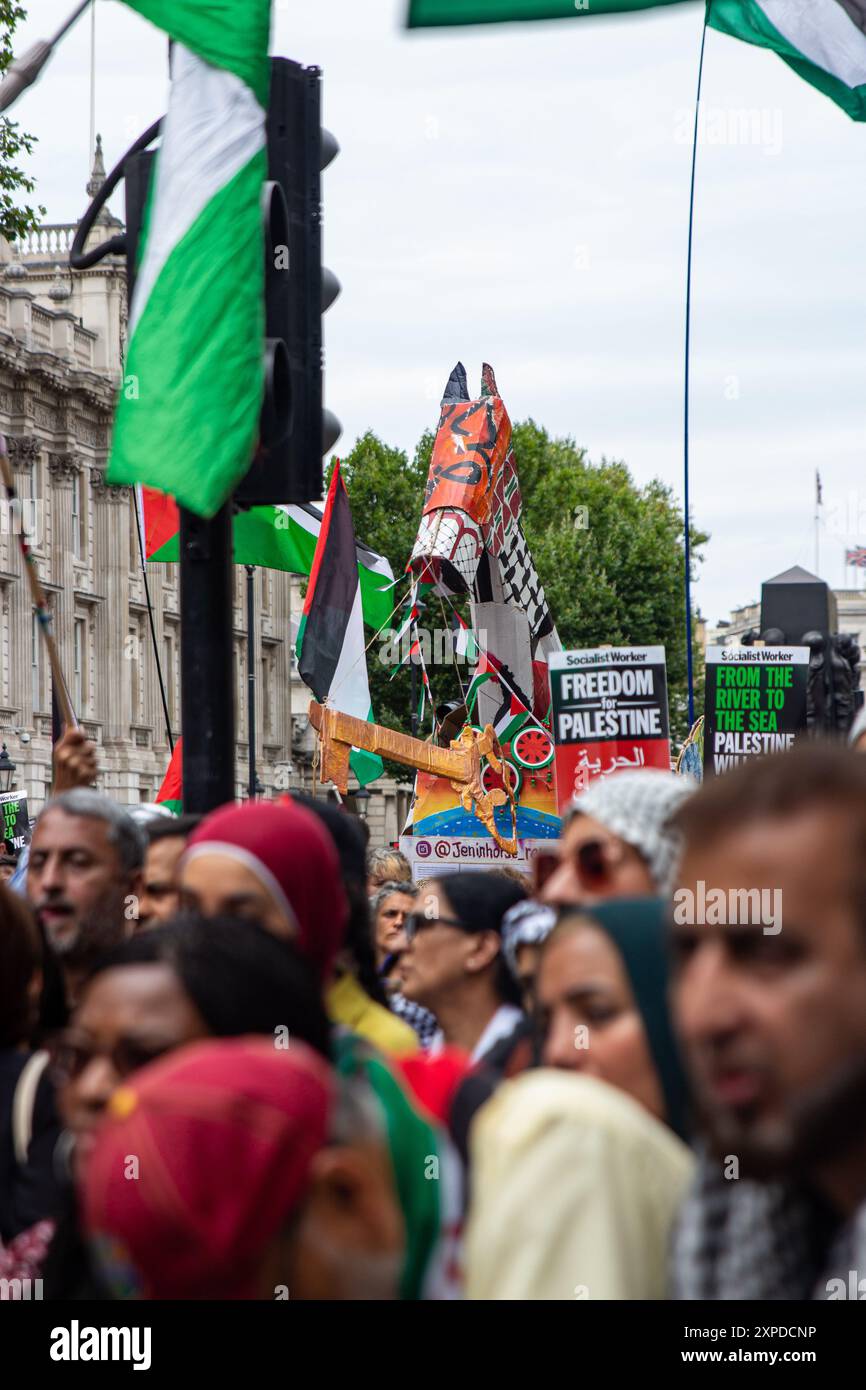 Marcia nazionale per la Palestina nel centro di Londra Foto Stock