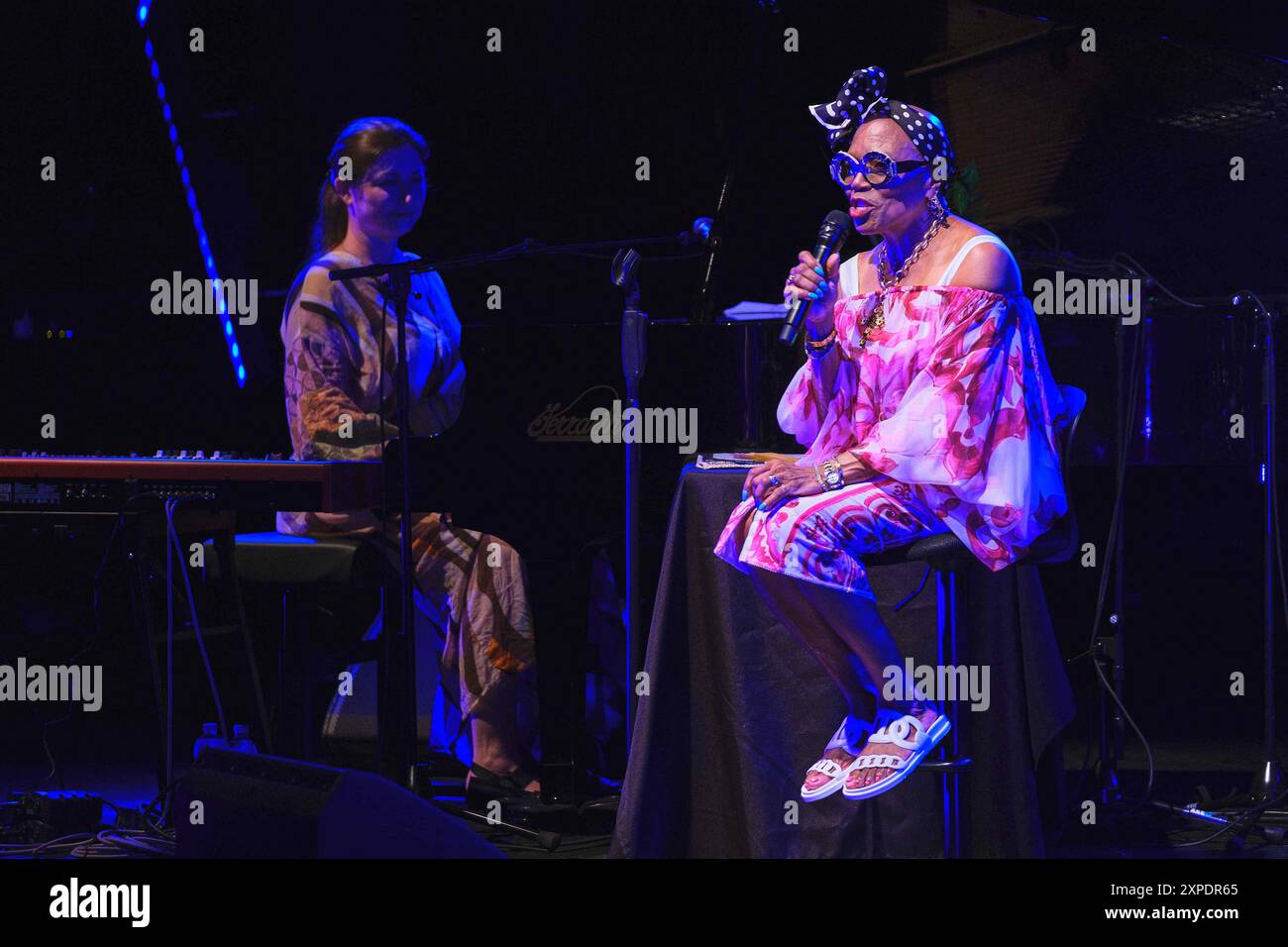 Teatro Romano, Verona, Italia, 3 agosto 2024, Dee Dee Bridgewater, Carmen Staaf durante il DEE DEE BRIDGEWATER QUARTET - ESISTIAMO! - Concerto di musica Foto Stock