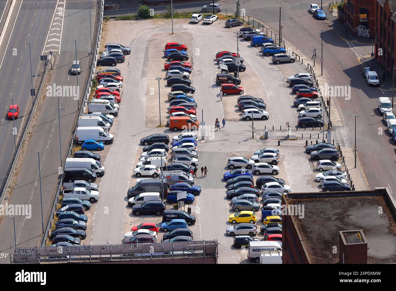 Vista aerea del parcheggio di Templar Street nel centro di Leeds, West Yorkshire, Regno Unito Foto Stock