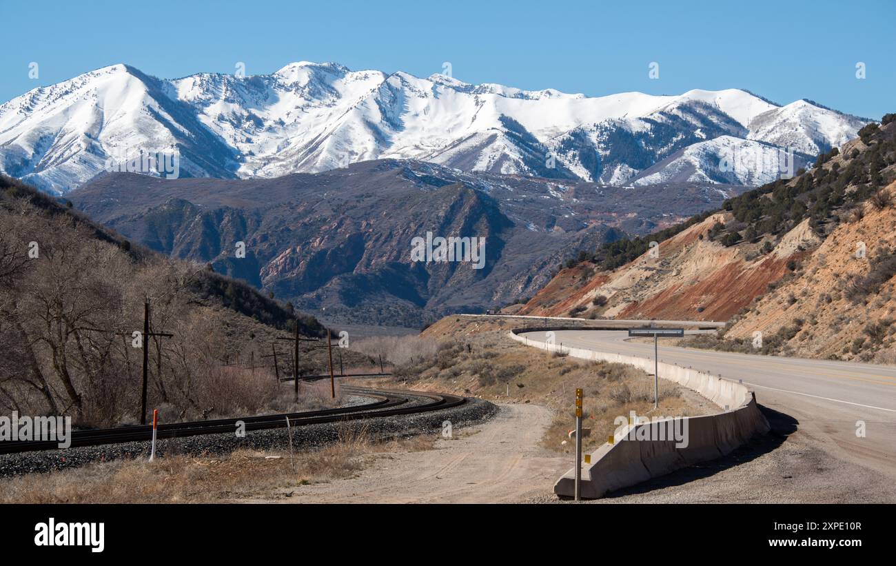 Panorama all'uscita dell'autostrada 6, Utah Foto Stock