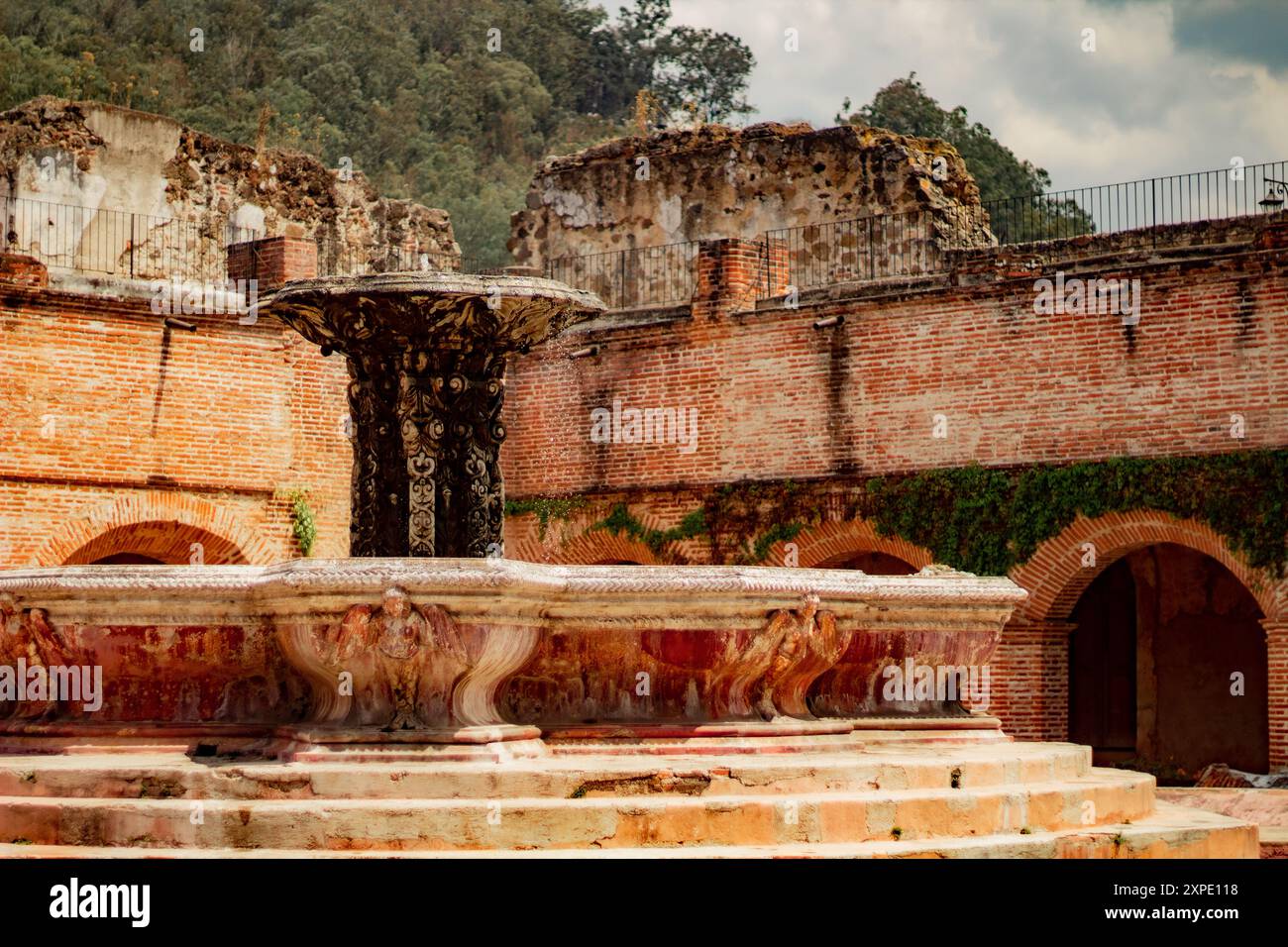 Fontana del Monastero la Merced (Convento), Antigua Guatemala Foto Stock