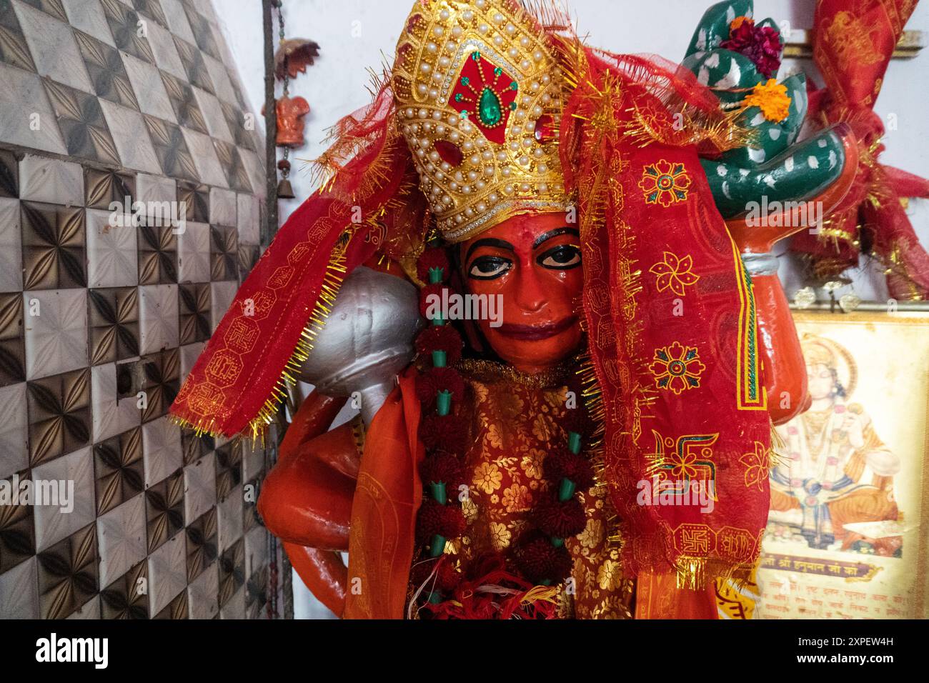 Dio Hanuman ji al Tempio di Santala devi Foto Stock