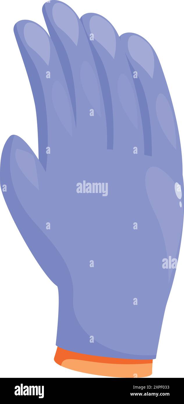 Il medico sta indossando un guanto sterile blu, dimostrando sicurezza e igiene Illustrazione Vettoriale