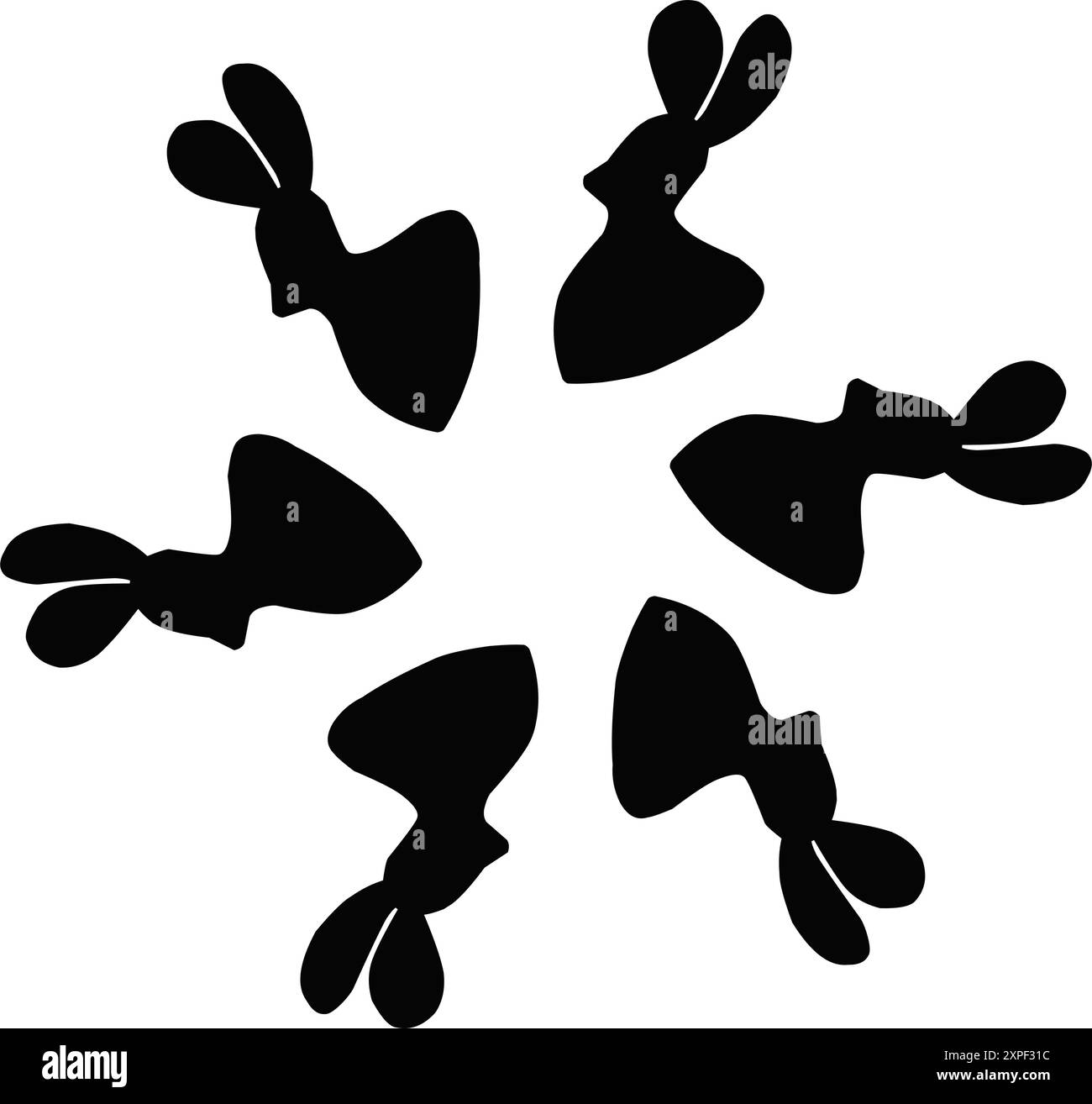 Illustrazione grafica di disegno di silhouette di coniglio. Perfetto per adesivi, tatuaggi Illustrazione Vettoriale