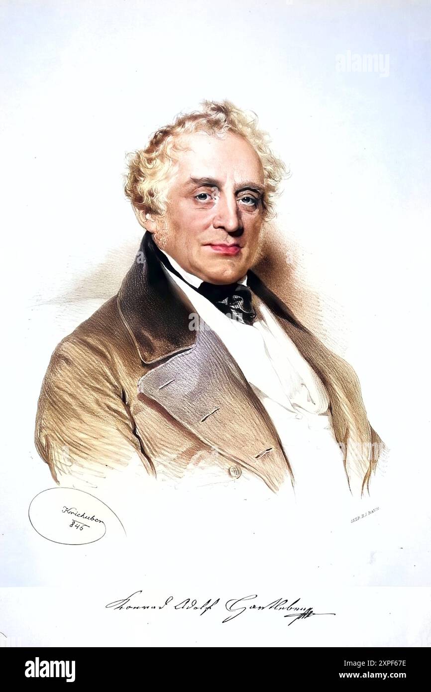 Konrad Adolf Hartleben, auch Conrad Adolph Hartleben oder Conrad Adolf Hartleben geb. 26. Agosto 1778 a Magonza, gest. 5. Aprile 1863 a Vienna, guerra ein d Foto Stock