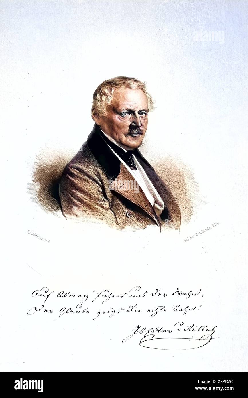 Johann Baptist von Rettich 1793-1861, k. k. Hof- und Kammerfourier, Dichter, Historisch, digital restaurierte Reproduktion von einer Vorlage aus dem 1 Foto Stock