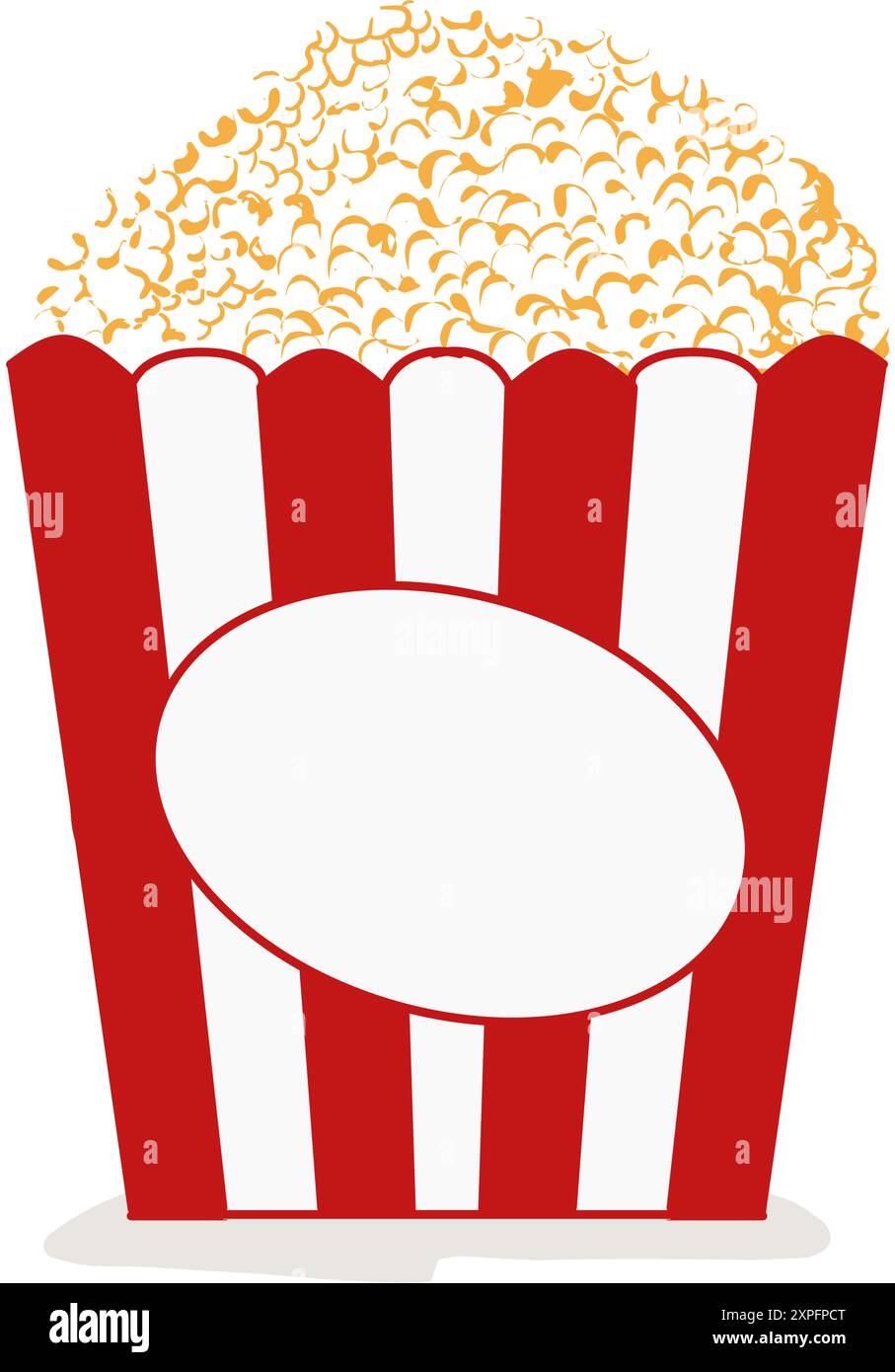 Illustrazione di deliziosi popcorn. Perfetto per icone a tema gastronomico, loghi, elementi fotografici, poster, banner, adesivi Illustrazione Vettoriale