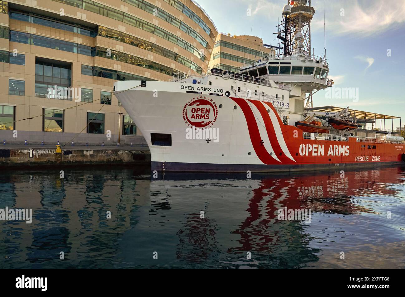 Area di soccorso nel porto di Barcellona Foto Stock