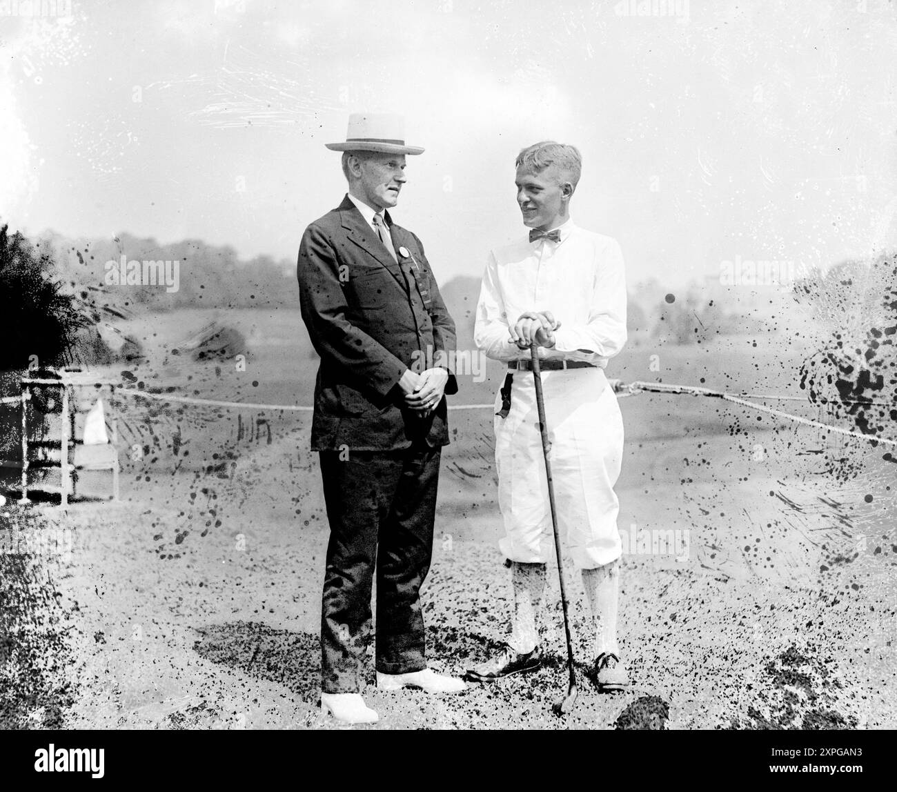 Coolidge e il famoso golfista Bobby Jones, 22 luglio 1921 Foto Stock