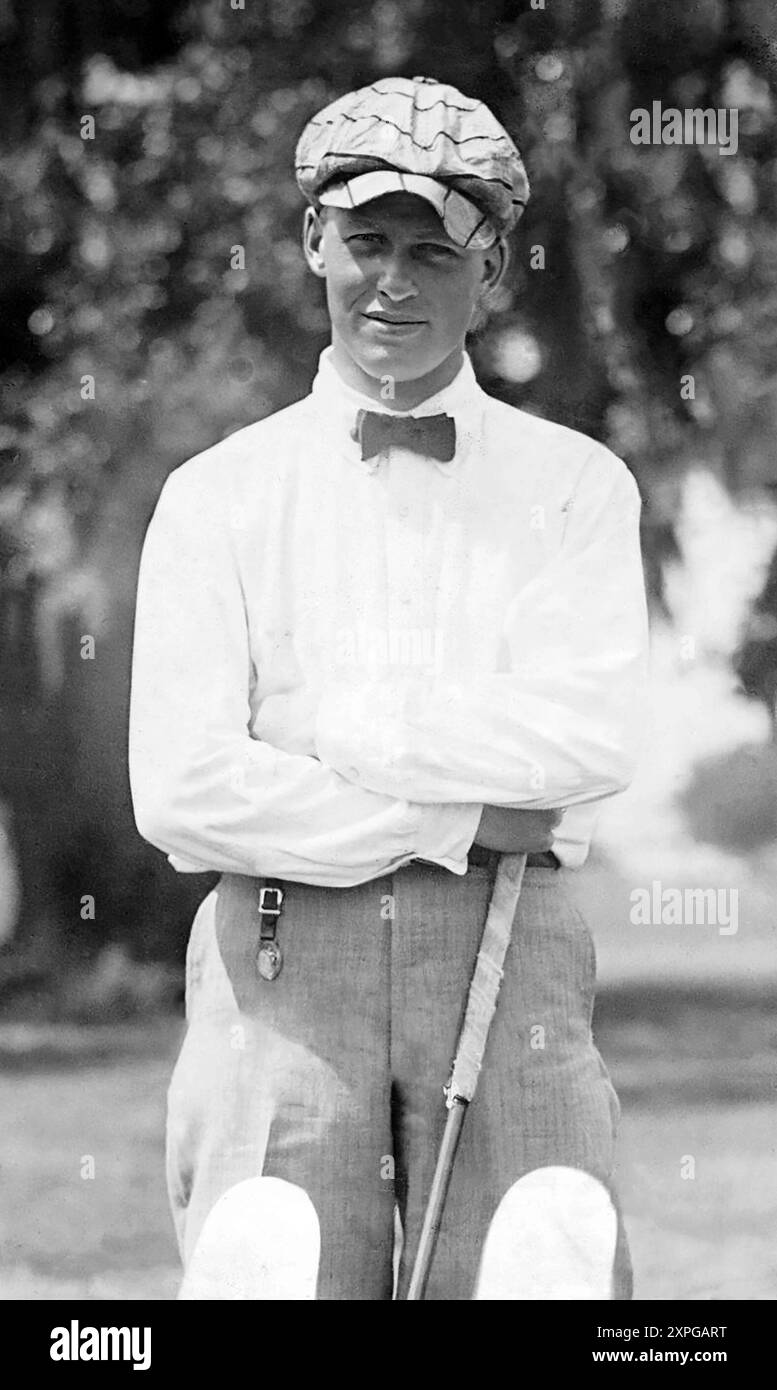 Il diciassettenne Bobby Jones al torneo di golf Southern Open di New Orleans 1919 Foto Stock