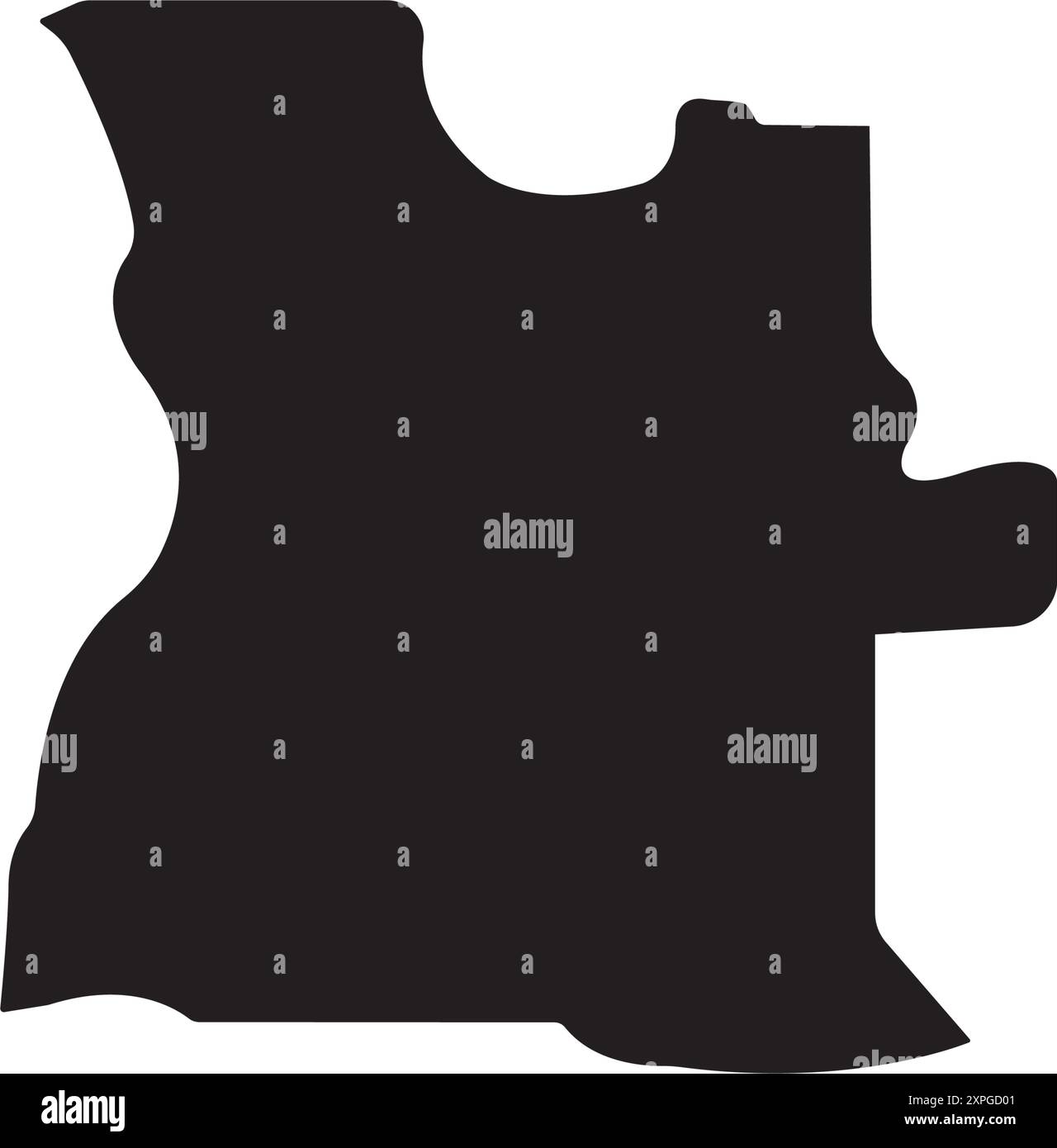 Icona e illustrazione della mappa dell'Angola, design dell'elemento Illustrazione Vettoriale