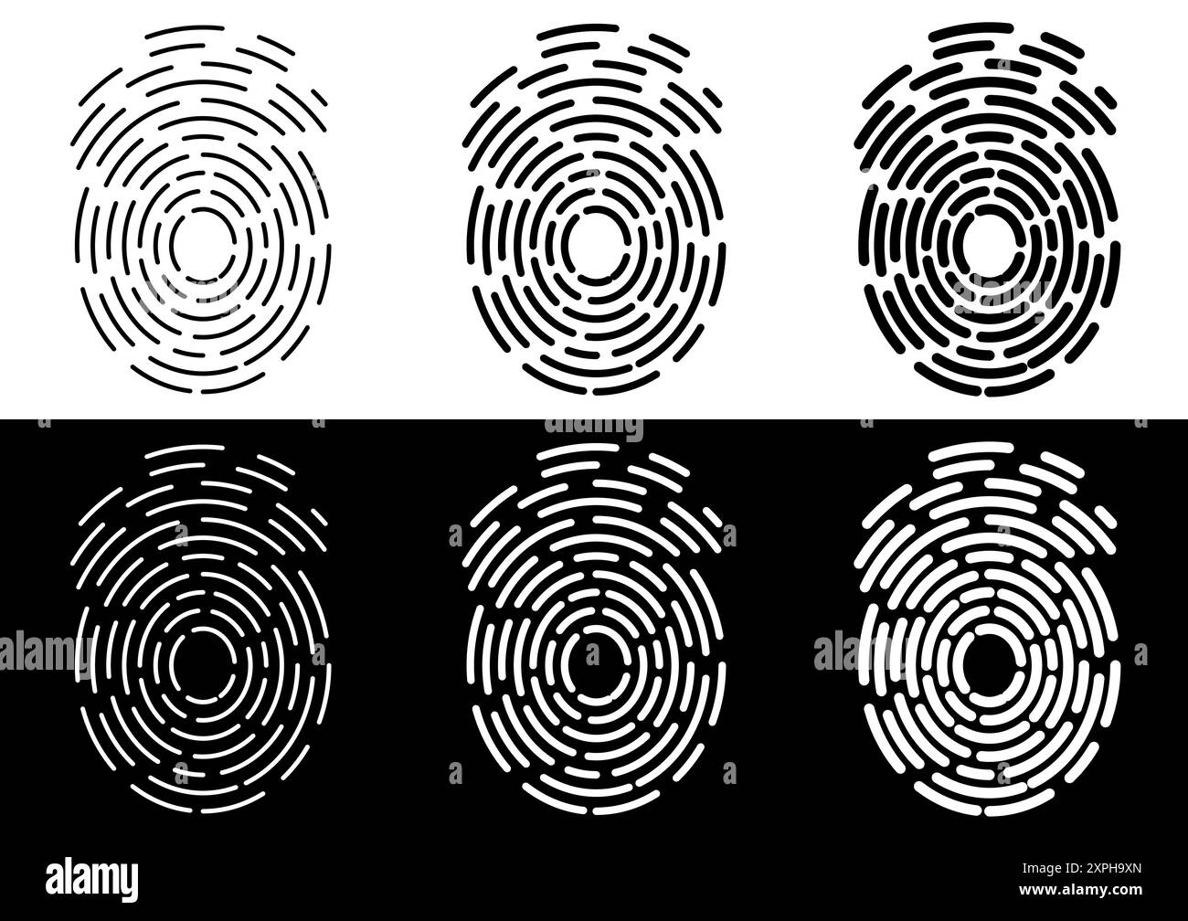 Impronta digitale labirinto sfondo vettoriale. Icona scansione. Illustrazione Vettoriale