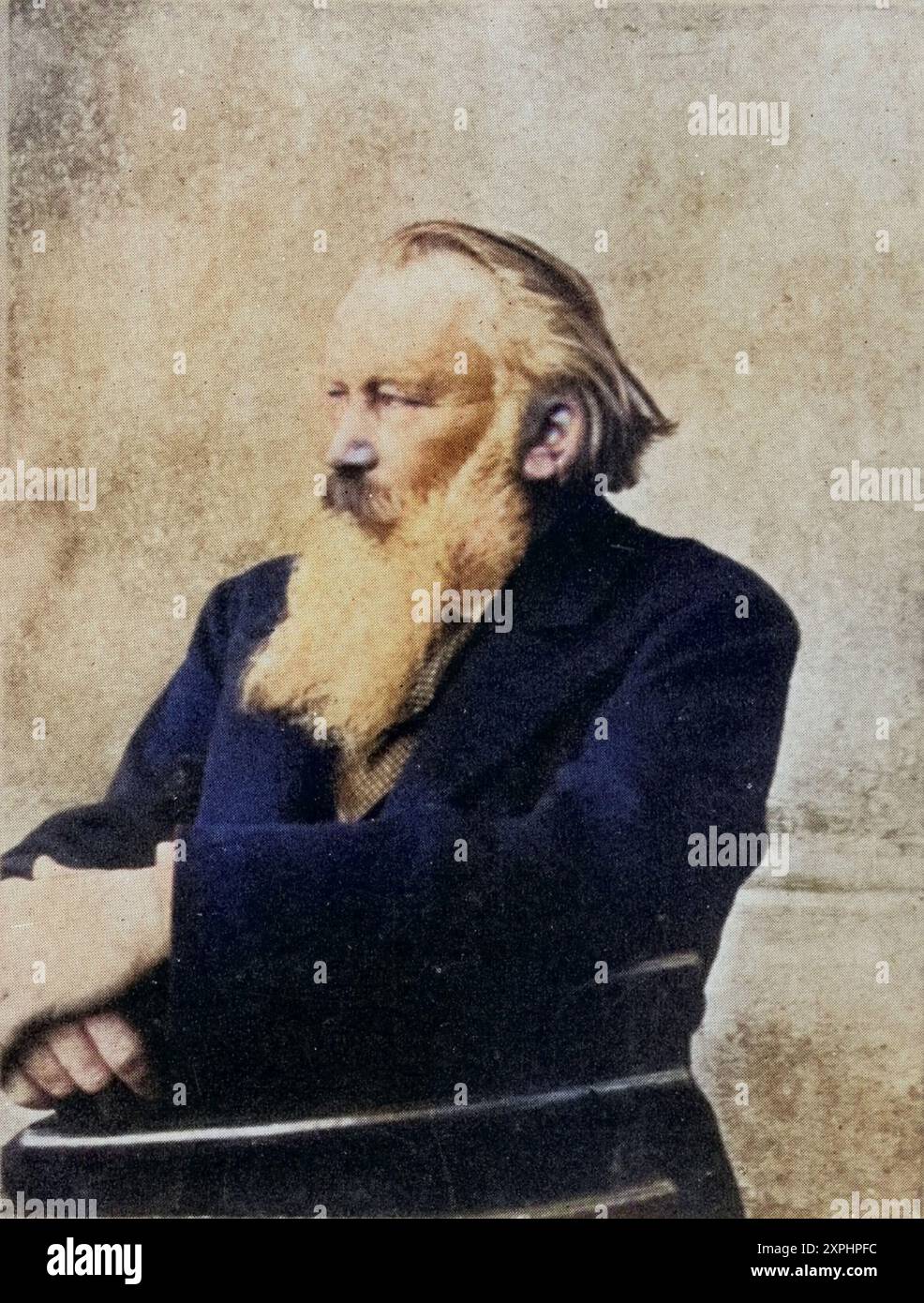 Johannes Brahms (1833-1897), deutscher Komponist. Signiertes foto, aufgenommen a Vienna 6. Ottobre 1895. Halbton., Historisch, digital restaurierte Reproduktion von einer Vorlage aus dem 19. Jahrhundert, data record non dichiarata Foto Stock