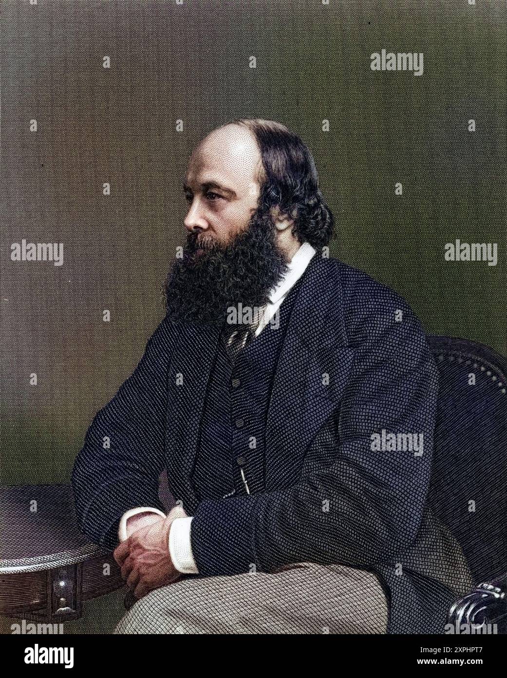 Robert Arthur Talbot Gascoyne Cecil, 3 anni. Marchese von Salisbury (1830-1903), britischer konservativer Staatsmann. Premier ministro 1885, 1886, 1895-1902. Kupferstich, CA. 1885., Historisch, digital restaurierte Reproduktion von einer Vorlage aus dem 19. Jahrhundert, data record non dichiarata Foto Stock