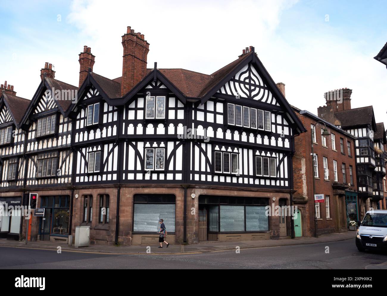 Edificio in stile Tudor Broad Street Leek Foto Stock