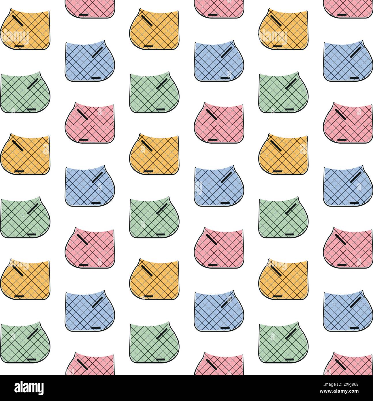 Motivo vettoriale senza cuciture di sottosella equestre Illustrazione Vettoriale