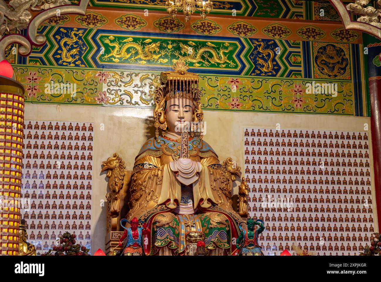 Una foto del santuario della dea Mazu al tempio Thean Hou. Foto Stock