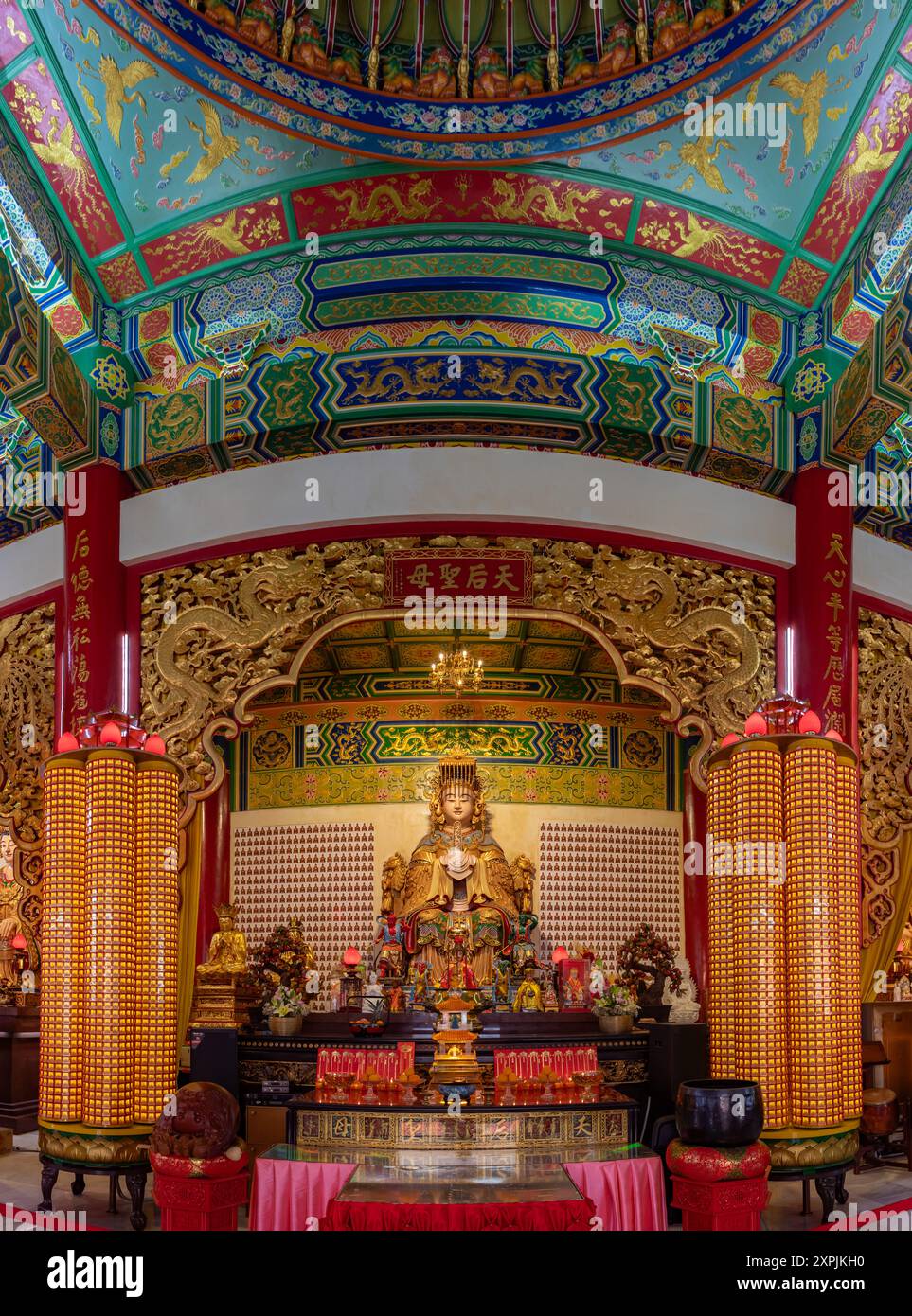 Una foto del santuario della dea Mazu al tempio Thean Hou. Foto Stock