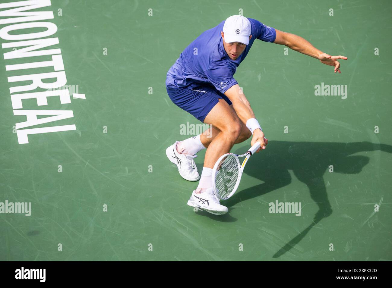 Montreal, Quebec, Canada. 6 agosto 2024. TALON GRIEKSPOOR dai Paesi Bassi torna a giocare il primo set contro Lorenzo Sonego dall'Italia al primo turno presso la National Bank Open presso l'IGA Stadium di Montreal, Quebec, Canada il 2024-08-06 (Credit Image: © Yannick Legare/ZUMA Press Wire) SOLO PER USO EDITORIALE! Non per USO commerciale! Crediti: ZUMA Press, Inc./Alamy Live News Foto Stock