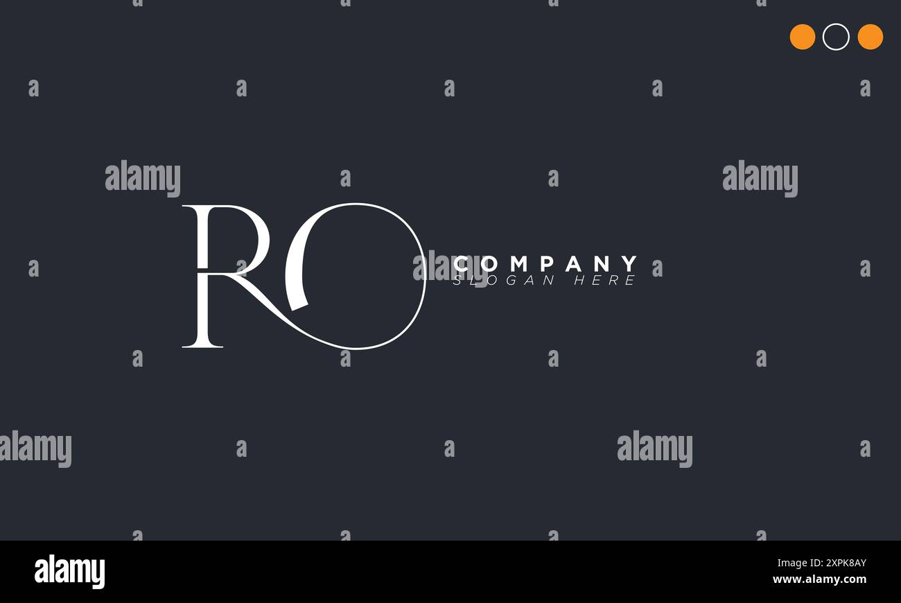 RO lettere alfabete iniziali logo monogramma Illustrazione Vettoriale