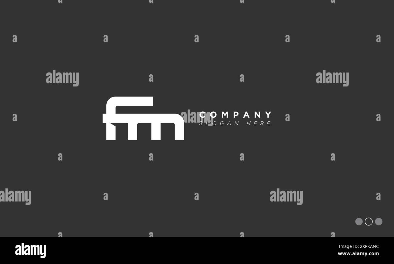 Lettere alfabetiche FM iniziali logo monogramma Illustrazione Vettoriale