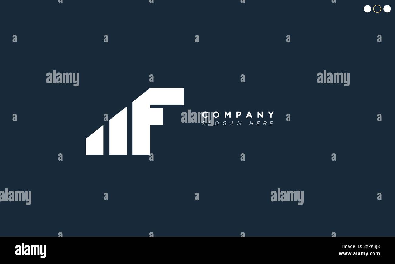 Lettere alfabetiche MF iniziali logo monogramma Illustrazione Vettoriale