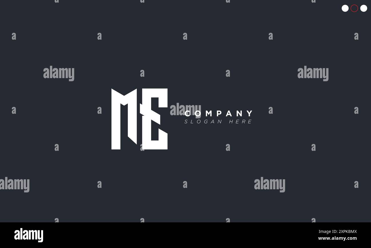ME lettere alfabetiche iniziali logo monogramma Illustrazione Vettoriale