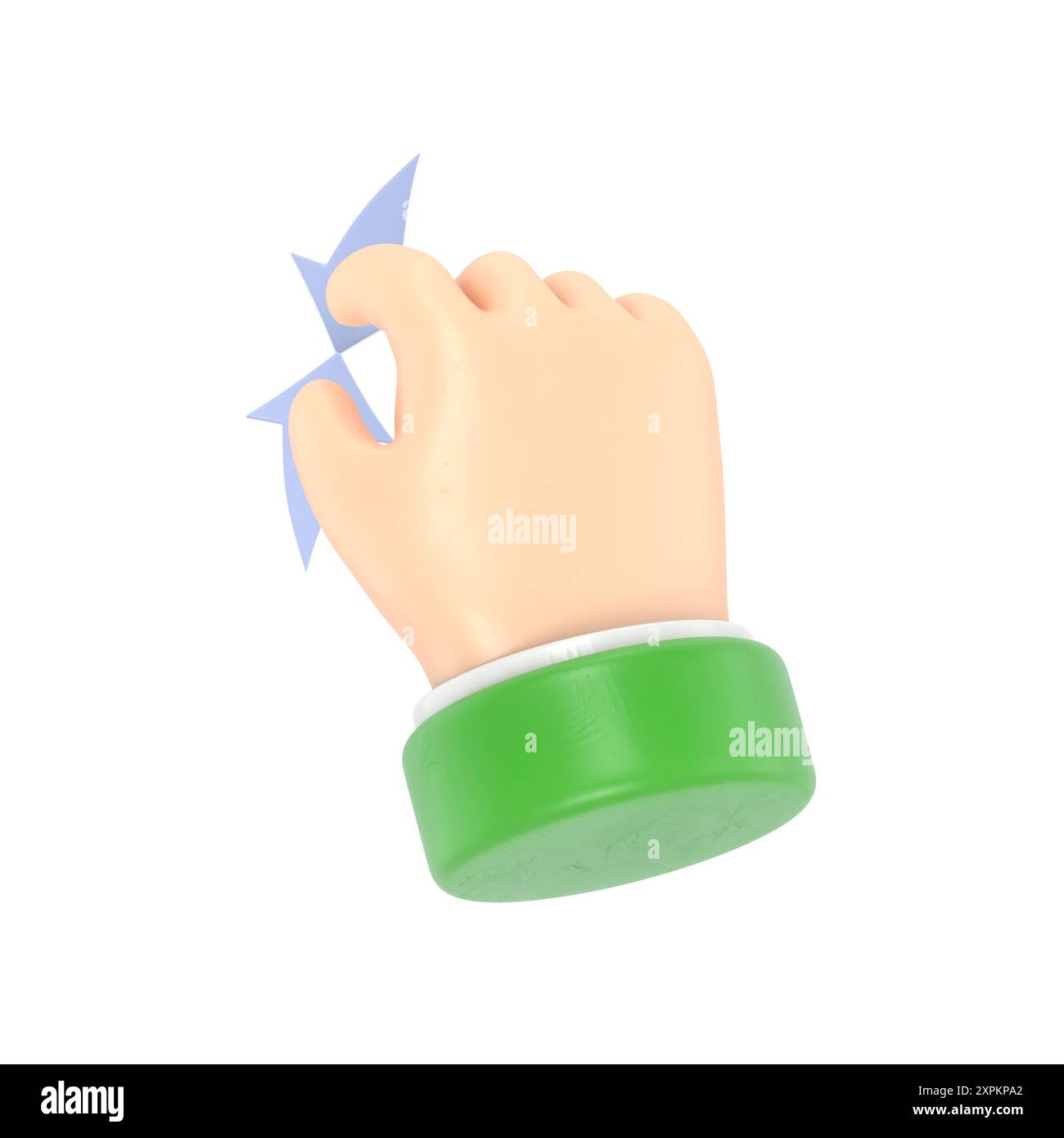 Icona movimento cartoni animati Mockup. Icone della linea gesture del touch screen. Scorrimento manuale, scorrimento delle icone multitasking. Rendering 3D su sfondo bianco. Foto Stock