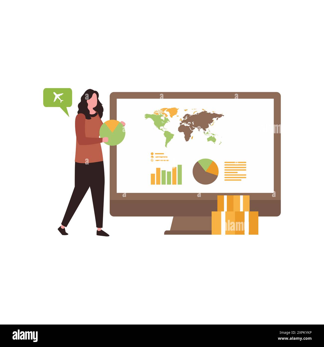 La ragazza sta facendo marketing globale. Foto Stock