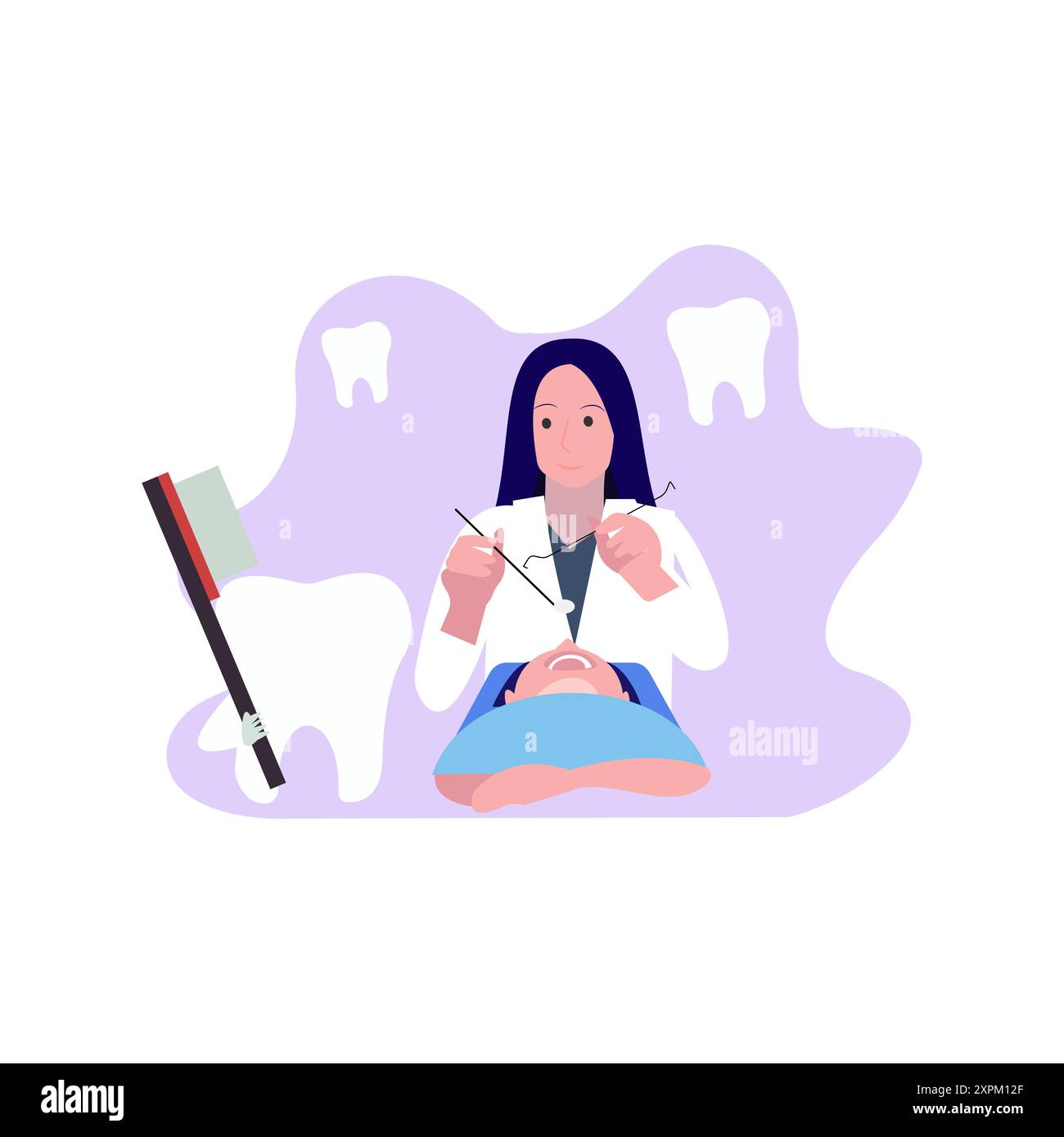 Il dentista sta sta curando. Foto Stock